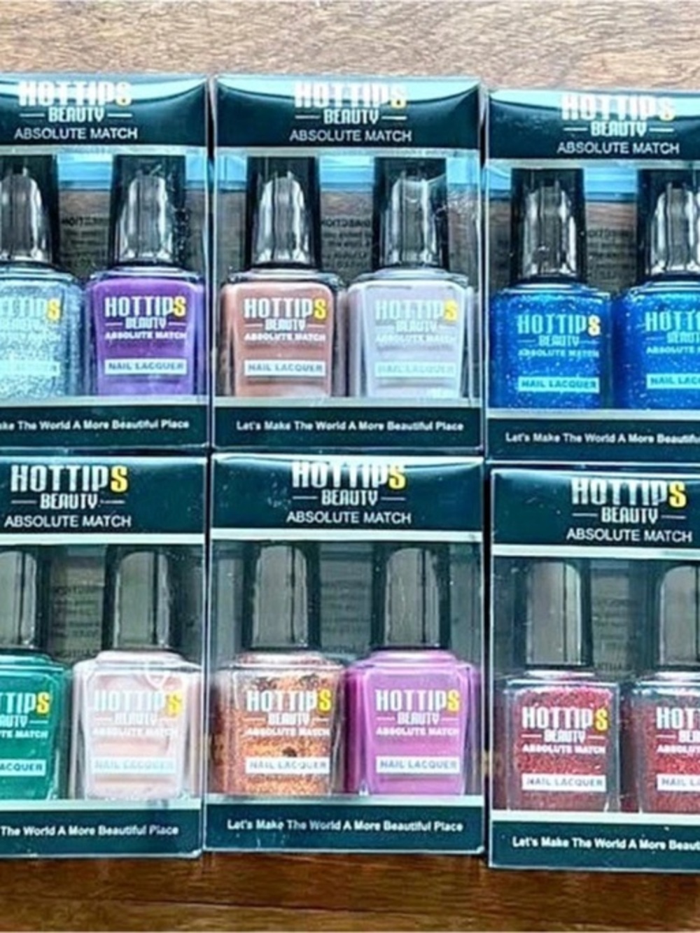 NWT Hot Tips Beauty Absolute Match Nail Polish Lacquer Duo Set Bundle 8 Packs